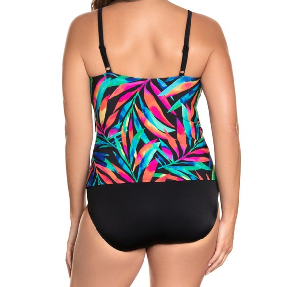 NWT Longitude Veranda Ruffle Multicolor One Piece Swimsuit - Picture 2 of 5